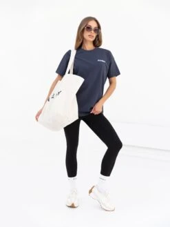 Cloud Print Oversized T-Shirt - True Navy 4 Cloud Print Oversized T-Shirt - True Navy -BLAKELY CLOTHING SHOP 3124 3Navy 01D