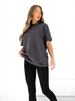 Olivia Oversized T-Shirt - Charcoal -BLAKELY CLOTHING SHOP 3124CHARCOALD 3