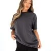 Olivia Oversized T-Shirt - Charcoal -BLAKELY CLOTHING SHOP 3124CHARCOALLEADD