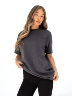 Olivia Oversized T-Shirt - Charcoal