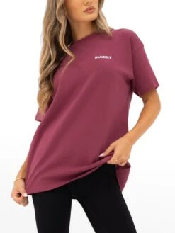Amelie Oversized T-Shirt - Dark Pink -BLAKELY CLOTHING SHOP 3124ODARKPINK02D