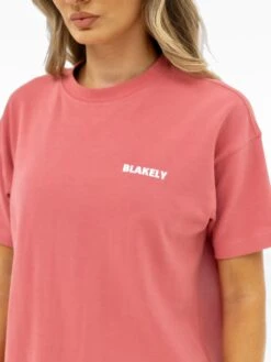 Amelie Oversized T-Shirt - Sunrise Coral -BLAKELY CLOTHING SHOP 3124OSUNRISECORAL03D