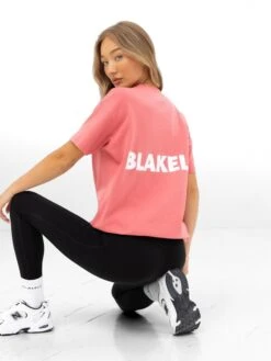 Amelie Oversized T-Shirt - Sunrise Coral -BLAKELY CLOTHING SHOP 3124OSUNRISECORAL04D