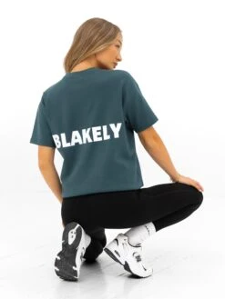 Amelie Oversized T-Shirt - Teal Green -BLAKELY CLOTHING SHOP 3124OTEALGREEN03D