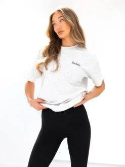 Sami Oversized T-Shirt - Marl White 3 Sami Oversized T-Shirt - Marl White -BLAKELY CLOTHING SHOP 3125IWMARLWHITED 1