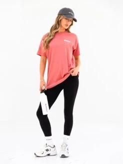 Cloud Print Oversized T-Shirt - Sunrise Coral -BLAKELY CLOTHING SHOP 3126 3CORAL01D