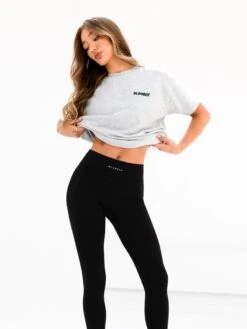 Cloud Print Oversized T-Shirt - Marl Grey -BLAKELY CLOTHING SHOP 3126 3MARL03D