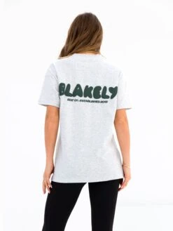 Cloud Print Oversized T-Shirt - Marl Grey -BLAKELY CLOTHING SHOP 3126 3MARL05D