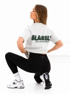 Cloud Print Oversized T-Shirt - Marl Grey -BLAKELY CLOTHING SHOP 3126 3MARL06D