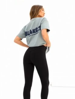 Cloud Print Oversized T-Shirt - Mineral Blue -BLAKELY CLOTHING SHOP 3126 3MINERAL03D