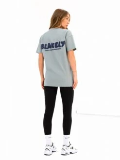 Cloud Print Oversized T-Shirt - Mineral Blue -BLAKELY CLOTHING SHOP 3126 3MINERAL04D