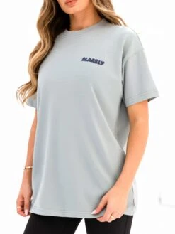 Cloud Print Oversized T-Shirt - Mineral Blue -BLAKELY CLOTHING SHOP 3126 3MINERAL06D