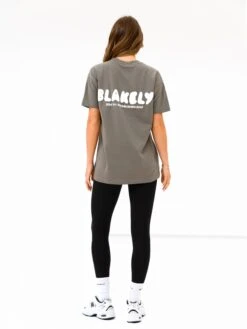 Cloud Print Oversized T-Shirt - Safari Green -BLAKELY CLOTHING SHOP 3126 3SAFARI04D