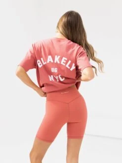 NYC Oversized T-Shirt - Sunrise Coral -BLAKELY CLOTHING SHOP 3128WCORAL02D