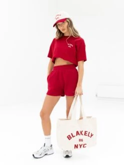 NYC Oversized T-Shirt - Cherry Red -BLAKELY CLOTHING SHOP 3128WRED03D