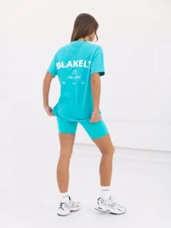 NY Crest Oversized T-Shirt - Aqua -BLAKELY CLOTHING SHOP 3142WAQUA03D