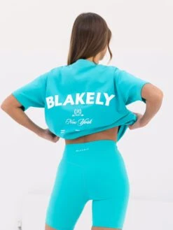 NY Crest Oversized T-Shirt - Aqua