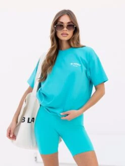 NY Crest Oversized T-Shirt - Aqua -BLAKELY CLOTHING SHOP 3142WAQUA06D