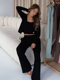 Soft Waffle Cardigan - Black -BLAKELY CLOTHING SHOP 3302BLACKD 3709b65c 0516 4d5c a1cb f56aeb4a06ca