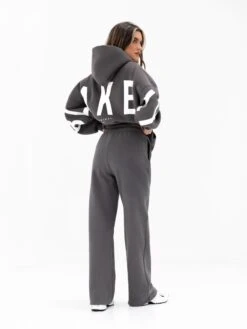 Isabel Wide Leg Sweatpants - Charcoal -BLAKELY CLOTHING SHOP 3304CHARCOAL03D