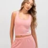 Soft Waffle Vest Top - Rose Pink