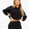 Tonal Varsity Oversized Jumper - Black -BLAKELY CLOTHING SHOP 3444WBLACKLEADD