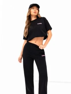 Cloud Print Wide Leg Sweatpants - Black 4 Cloud Print Wide Leg Sweatpants - Black -BLAKELY CLOTHING SHOP 3470BLACK03D