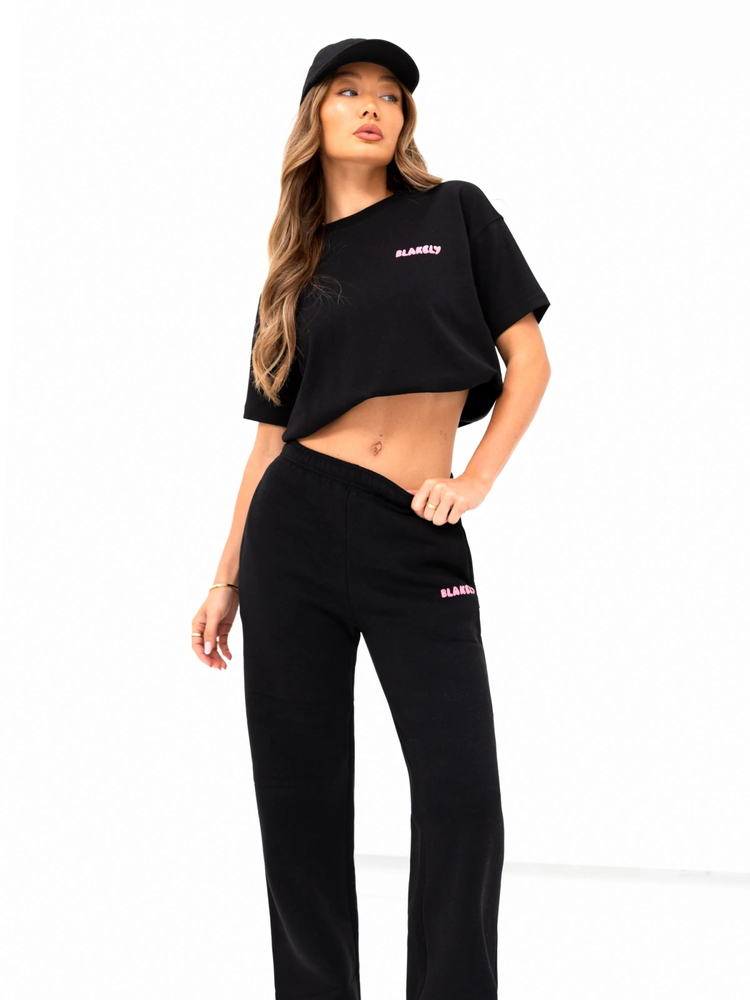 Cloud Print Wide Leg Sweatpants - Black Cloud Print Wide Leg Sweatpants - Black -BLAKELY CLOTHING SHOP 3470BLACK03D