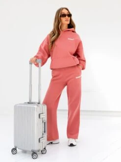 Cloud Print Wide Leg Sweatpants - Sunrise Coral -BLAKELY CLOTHING SHOP 3470CORAL01D