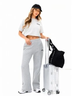 Cloud Print Wide Leg Sweatpants - Marl Grey -BLAKELY CLOTHING SHOP 3470MARL02D