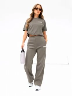 Cloud Print Wide Leg Sweatpants - Safari Green -BLAKELY CLOTHING SHOP 3470SAFARI01D