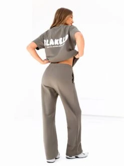 Cloud Print Wide Leg Sweatpants - Safari Green -BLAKELY CLOTHING SHOP 3470SAFARI06D