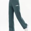 Cloud Print Wide Leg Sweatpants - Teal Green