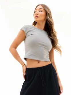 Solea Backless Top - Neutral Grey 4 Solea Backless Top - Neutral Grey -BLAKELY CLOTHING SHOP 3590NEUTRALGREYD 1