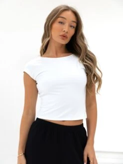Solea Backless Top - White -BLAKELY CLOTHING SHOP 3590WHITED 3