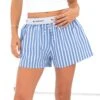 Kiara Stripe Shorts - Blue 2 Kiara Stripe Shorts - Blue -BLAKELY CLOTHING SHOP 3641 1BLUE06LEADD