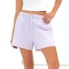 Elodie Stripe Shorts - Purple