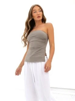Solea Bandeau Top - Neutral Grey -BLAKELY CLOTHING SHOP 3695NEUTRAL04D