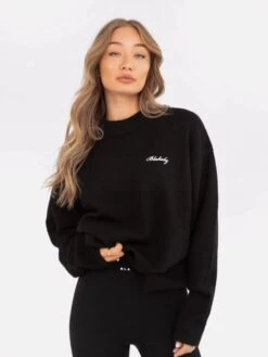Oversized Knitted Jumper - Black -BLAKELY CLOTHING SHOP 6041Black 01D