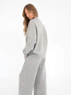 Oversized Knitted Jumper - Marl Grey 4 Oversized Knitted Jumper - Marl Grey -BLAKELY CLOTHING SHOP 6041Grey 01extraD