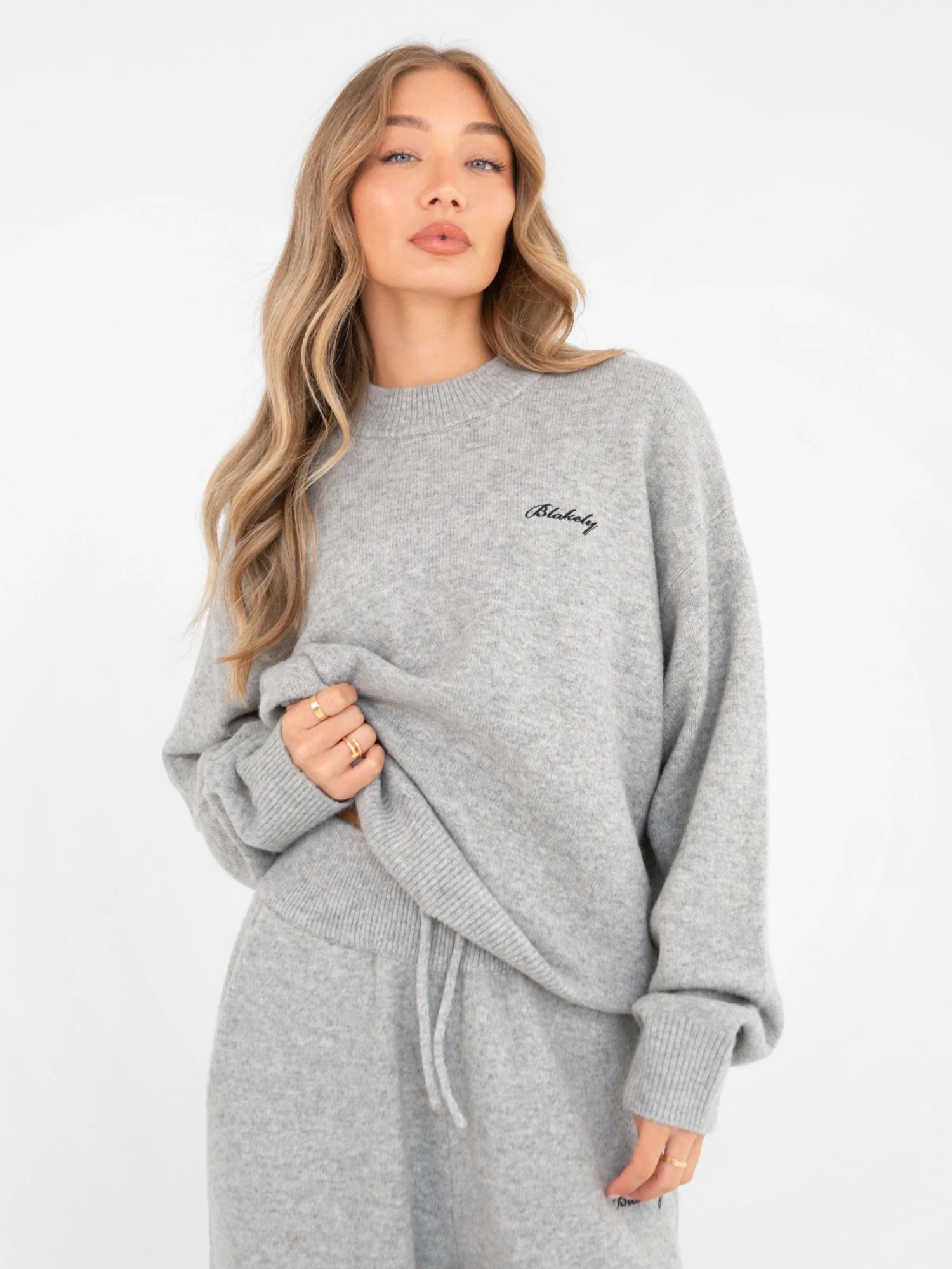 Oversized Knitted Jumper - Marl Grey Oversized Knitted Jumper - Marl Grey -BLAKELY CLOTHING SHOP
