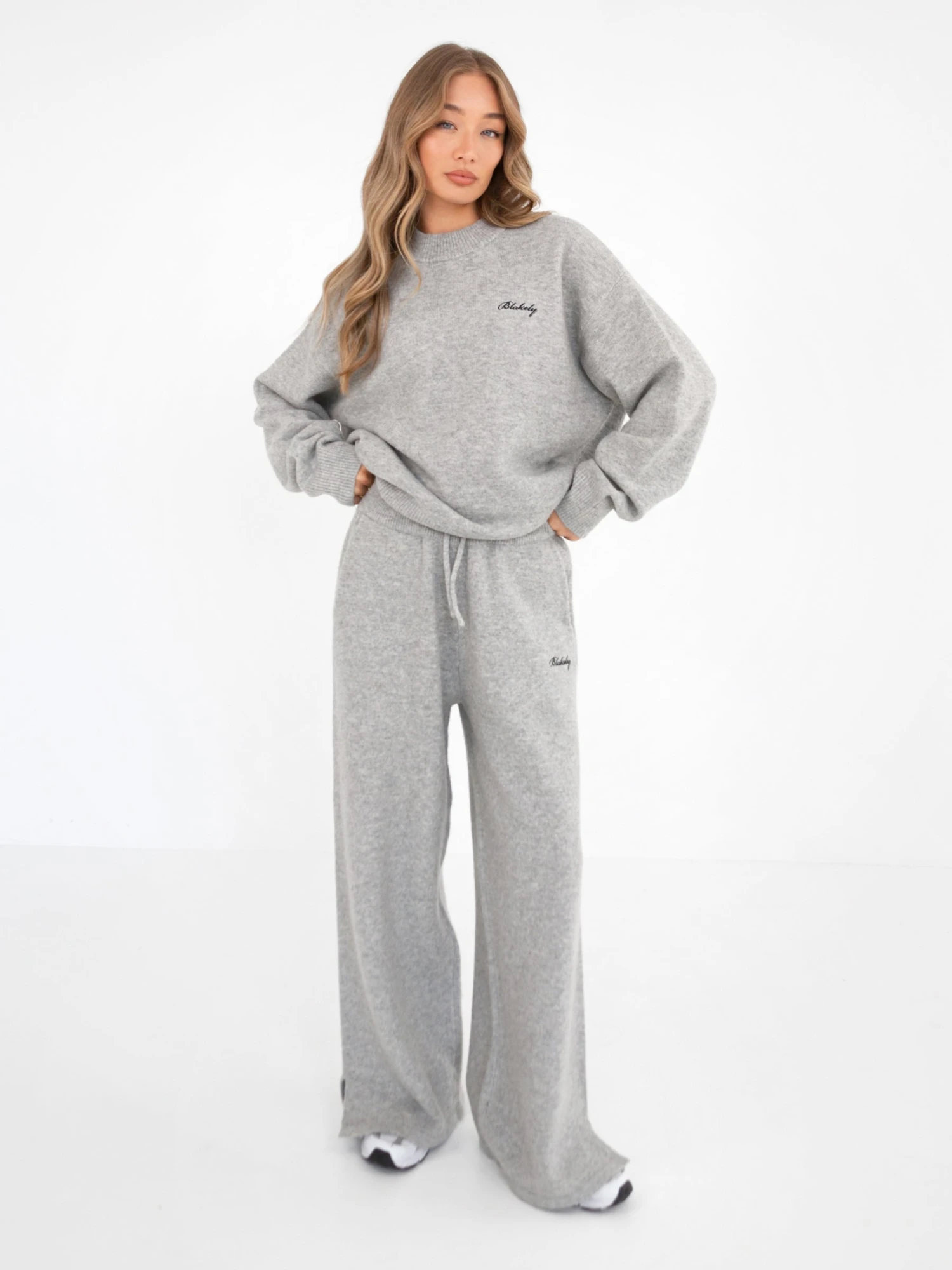 Oversized Knitted Jumper - Marl Grey Oversized Knitted Jumper - Marl Grey -BLAKELY CLOTHING SHOP