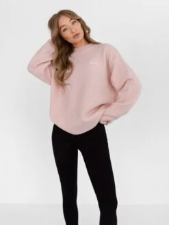Oversized Knitted Jumper - Marshmallow Pink -BLAKELY CLOTHING SHOP 6041Pink 01D