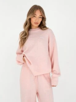 Oversized Knitted Jumper - Marshmallow Pink -BLAKELY CLOTHING SHOP 6041Pink 07D