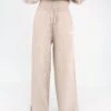 Knitted Wide Leg Sweatpants - Toasted Taupe