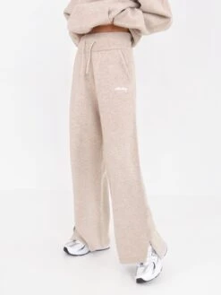 Knitted Wide Leg Sweatpants - Toasted Taupe -BLAKELY CLOTHING SHOP 6066Beige 06D
