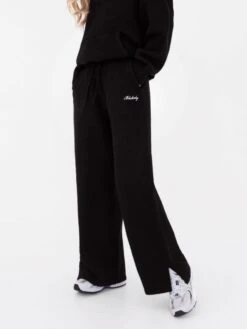 Knitted Wide Leg Sweatpants - Black -BLAKELY CLOTHING SHOP 6066Black 01D