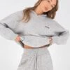 Oversized Knitted Hoodie - Marl Grey