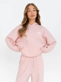 Oversized Knitted Hoodie - Marshmallow Pink -BLAKELY CLOTHING SHOP 6067Pink 03D