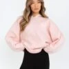 Oversized Knitted Hoodie - Marshmallow Pink -BLAKELY CLOTHING SHOP 6067Pink 06LEADD